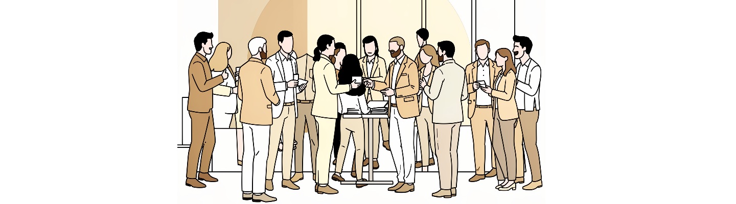 交流会・名刺交換の様子